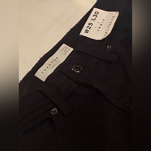 TOPSHOP Black High-rise Jeans NWT - Picture 4 of 11